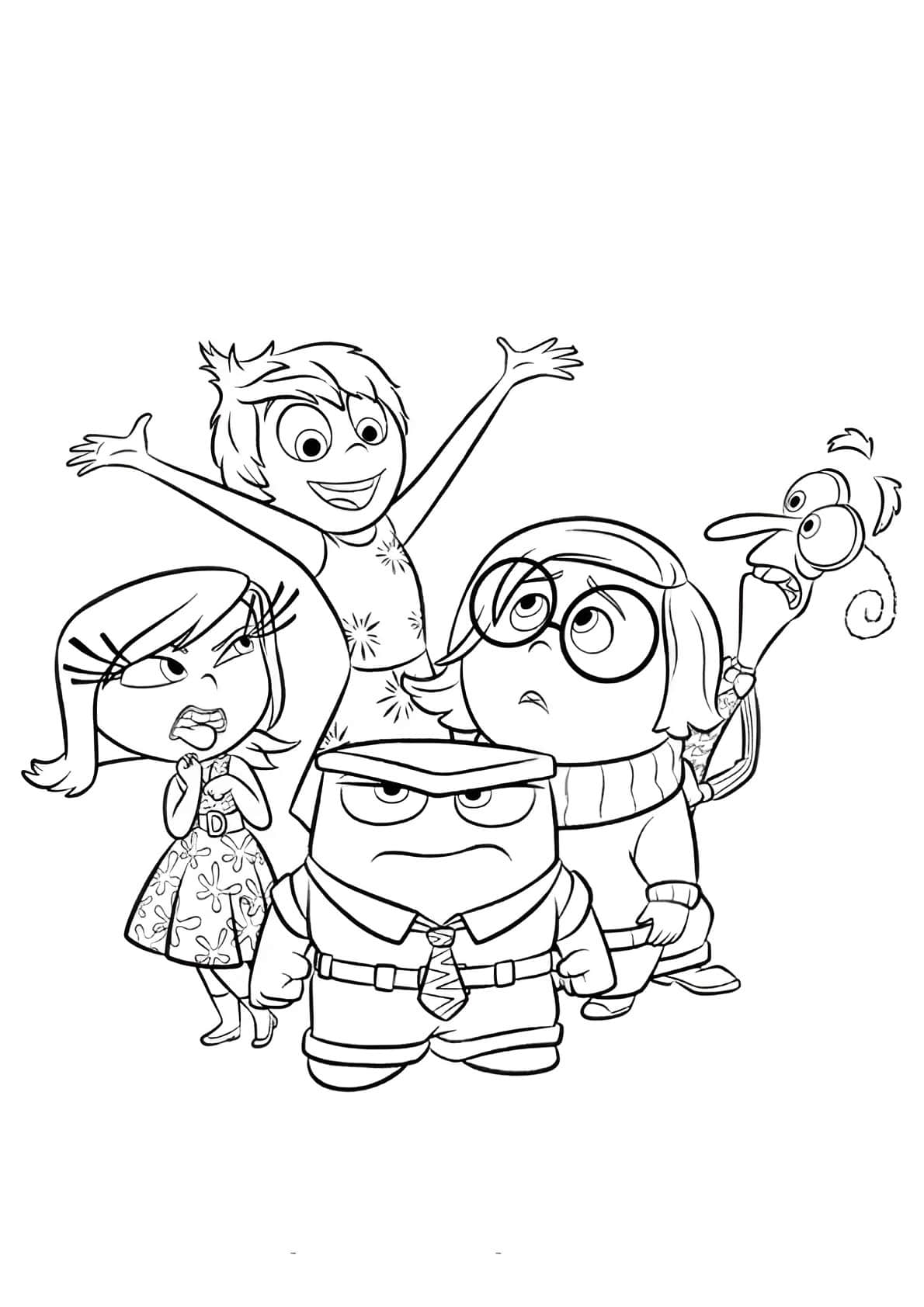Desenho dos personagens de Divertidamente para colorir