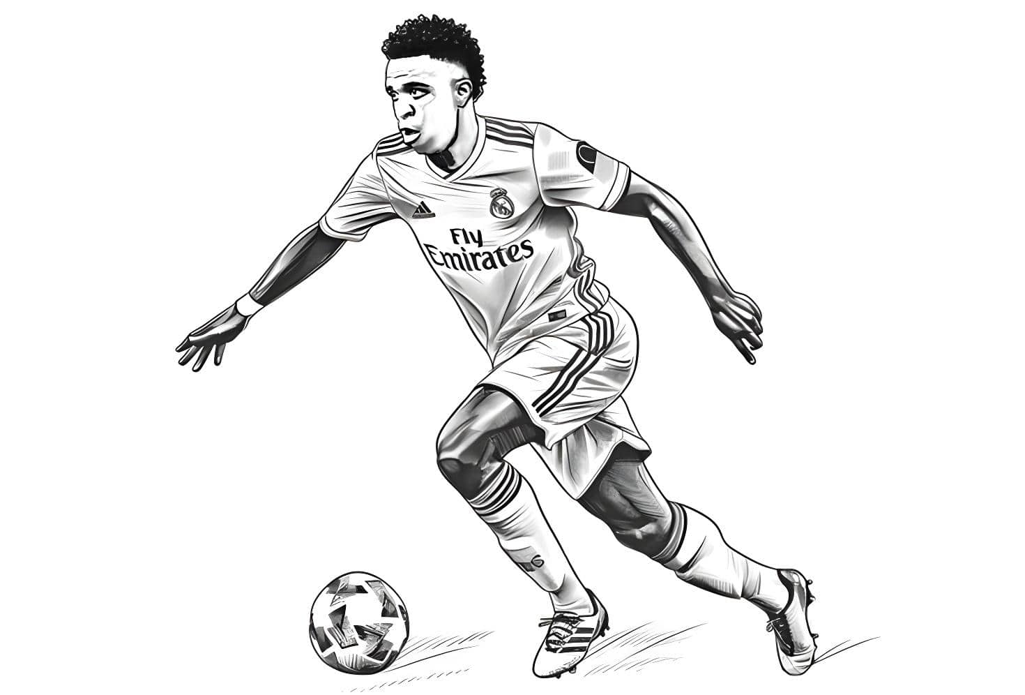 Desenho do vinicius jr driblando para colorir