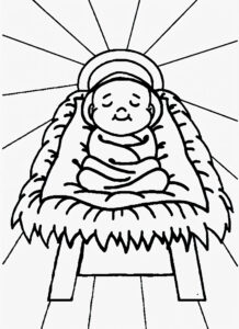 Imagem do menino jesus no berco para imprimir