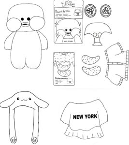 Desenho de Paper Duck cute para imprimir