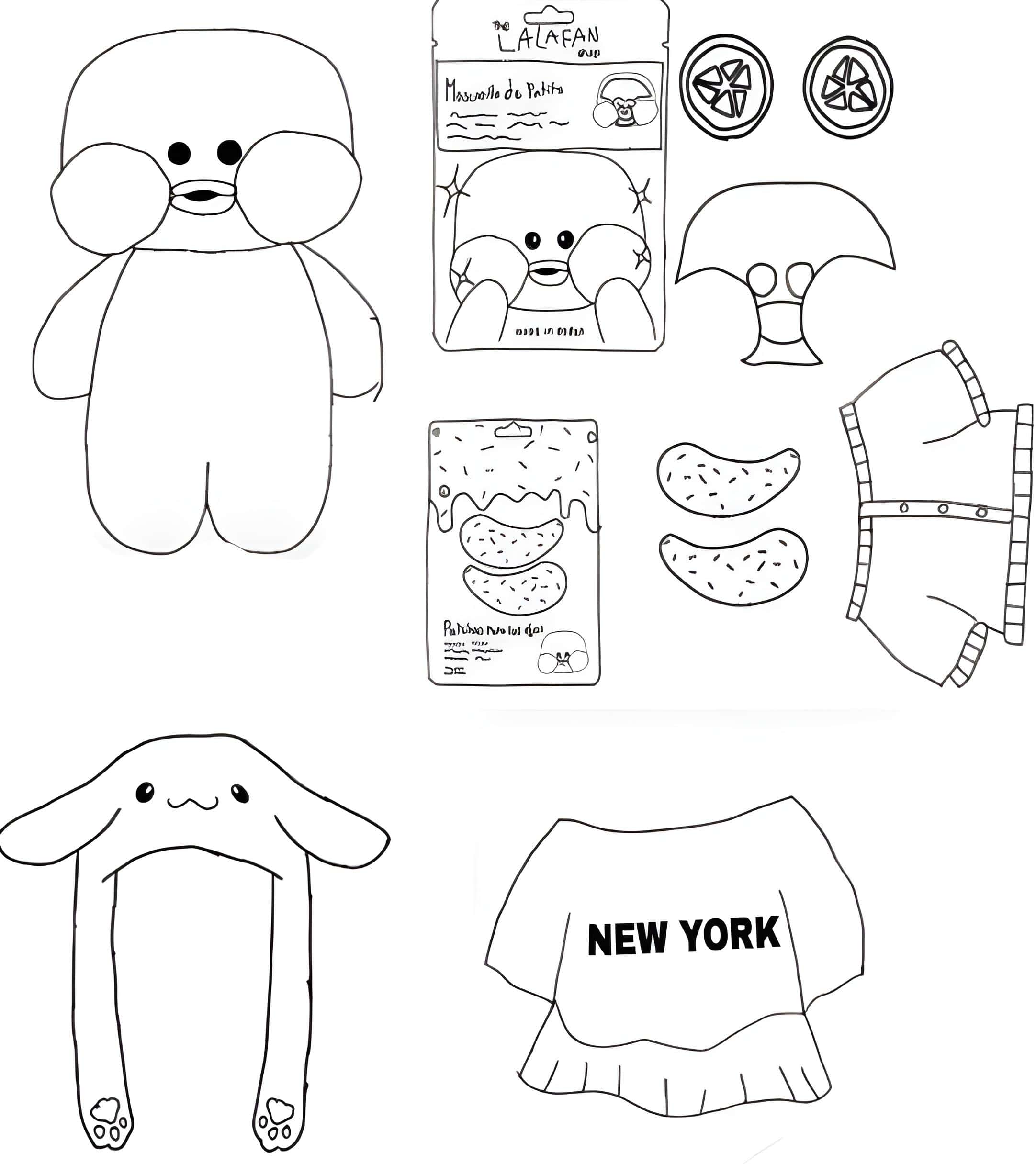 Desenho de Paper Duck cute para imprimir