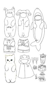 Desenho de Paper Duck gatinho para colorir
