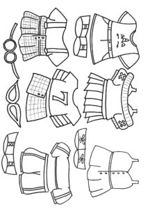 Desenho de roupas de Paper Duck para imprimir