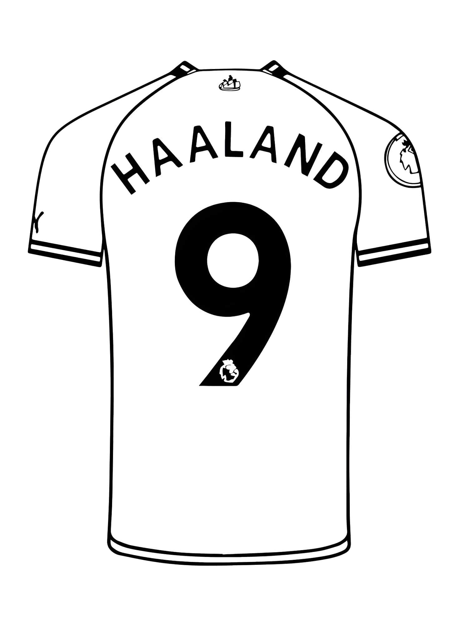 Camiseta do erling haaland para imprimir e colorir