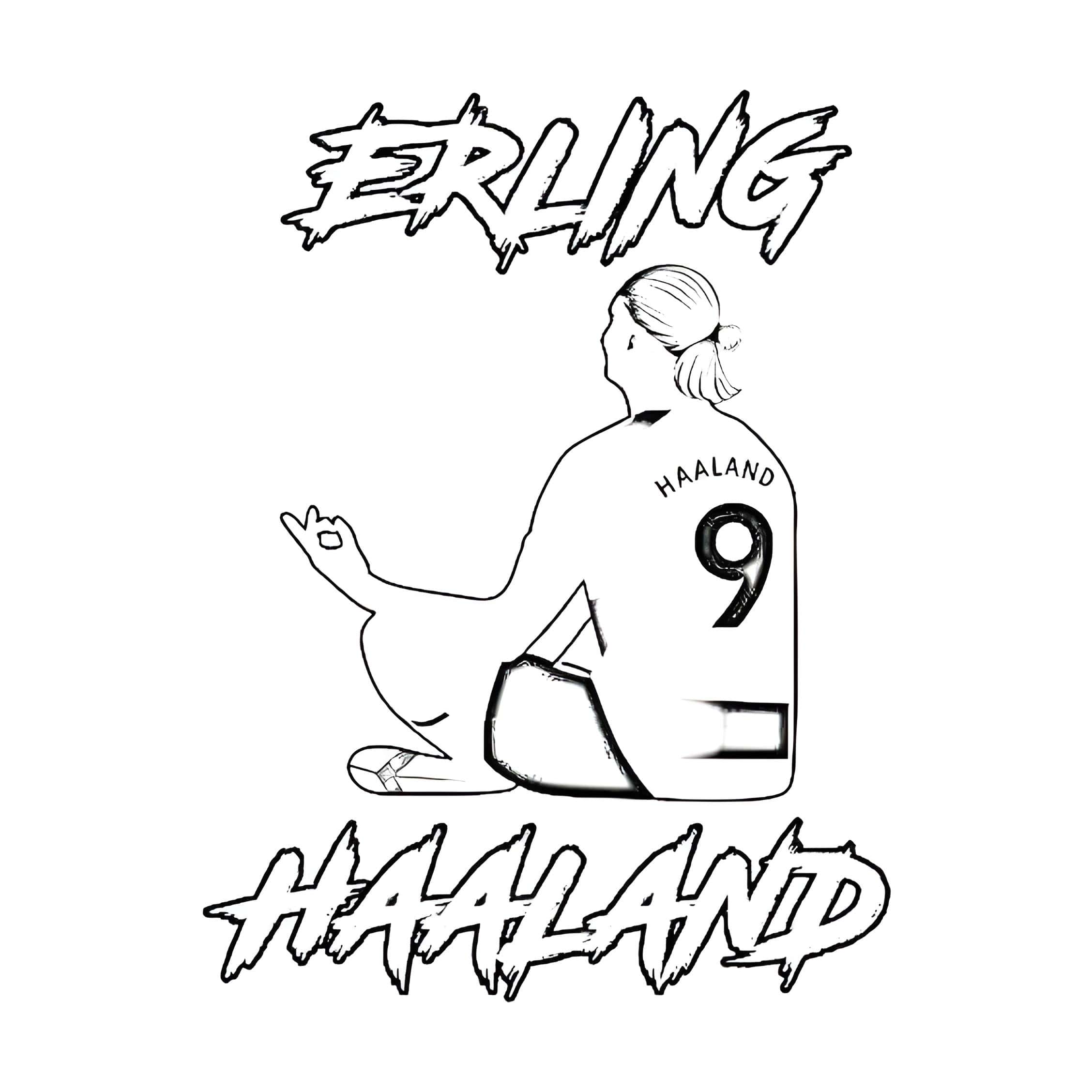 Celebração de erling haaland para colorir