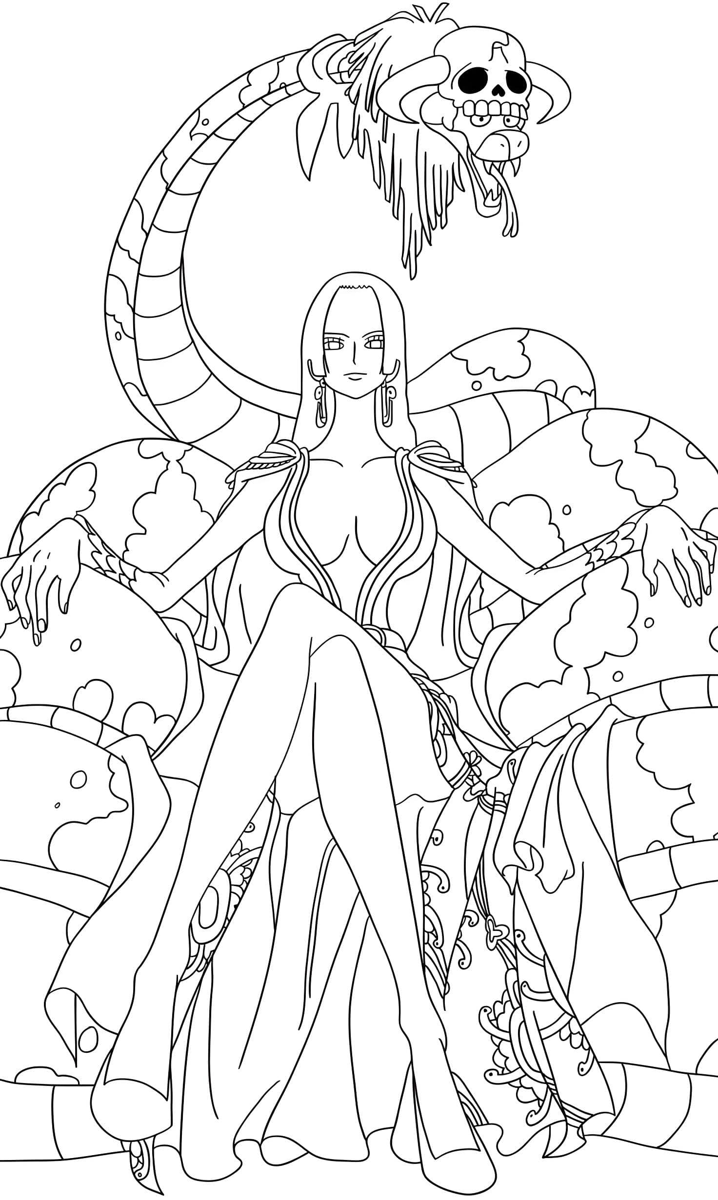 Desenho da boa hancock de one piece para colorir