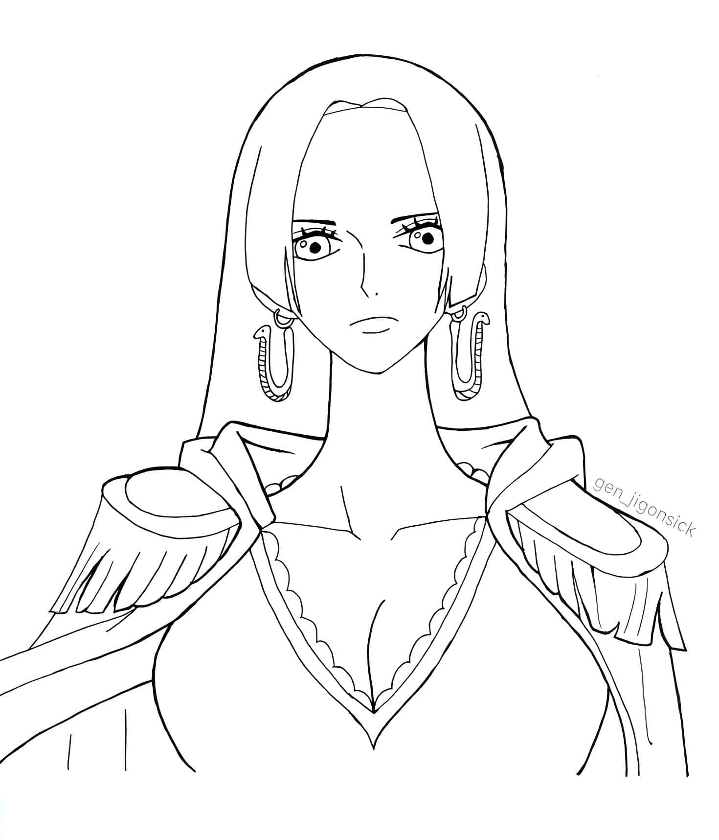 Desenho da boa hancock de one piece para imprimir