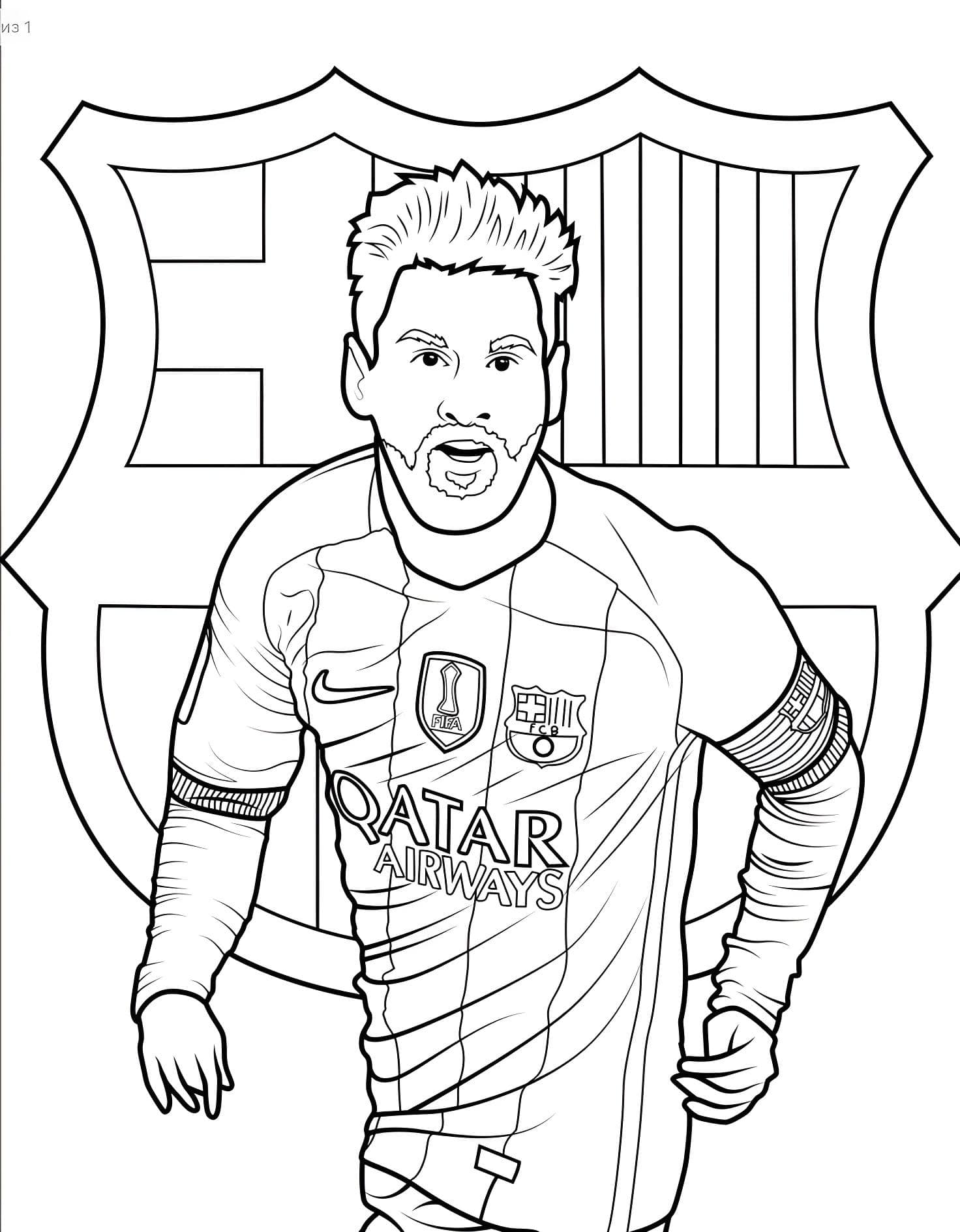 Desenho de Lionel Messi no barça para colorir