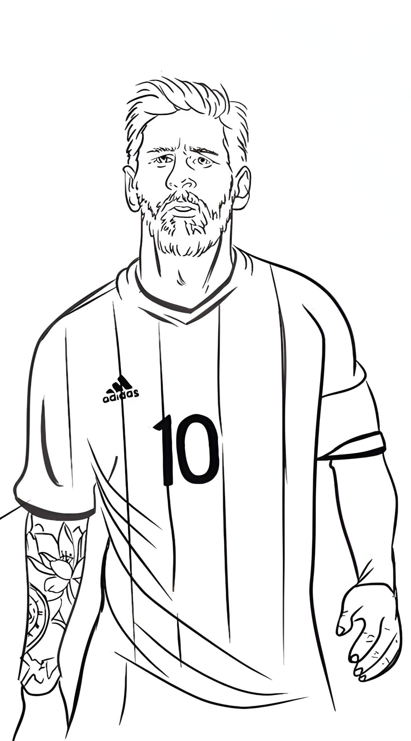 Desenho de Lionel Messi para colorir