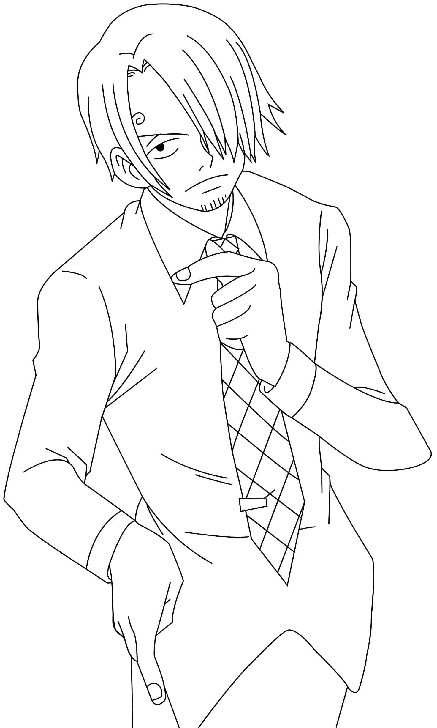 Desenho de sanji de one piece para imprimir