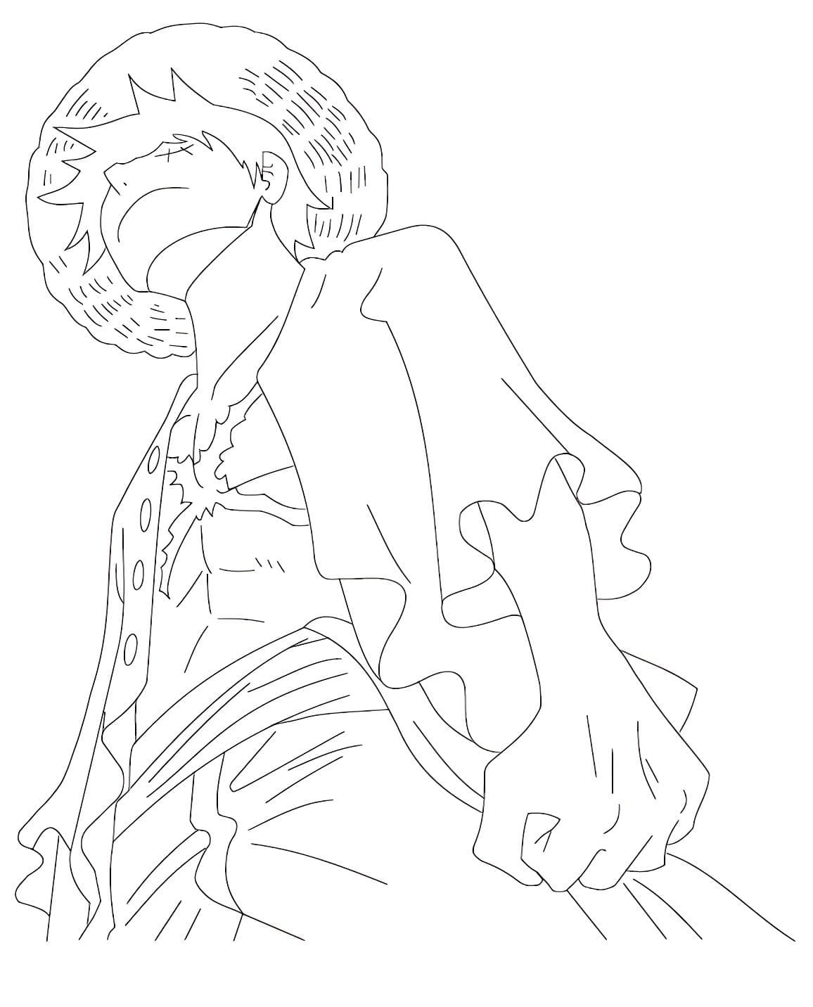Desenho do luffy de one piece para colorir