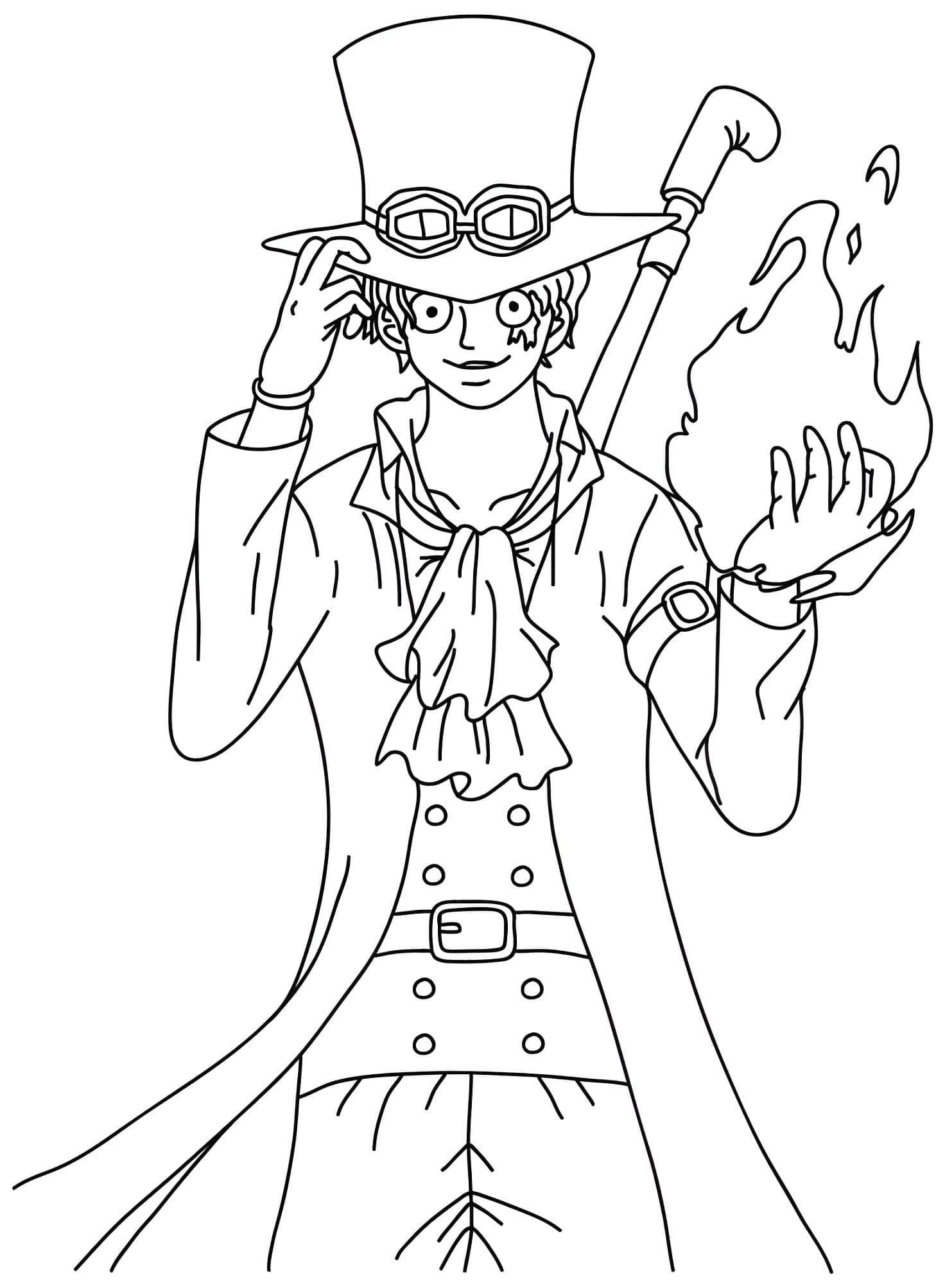 Desenho do sabo de one piece para colorir