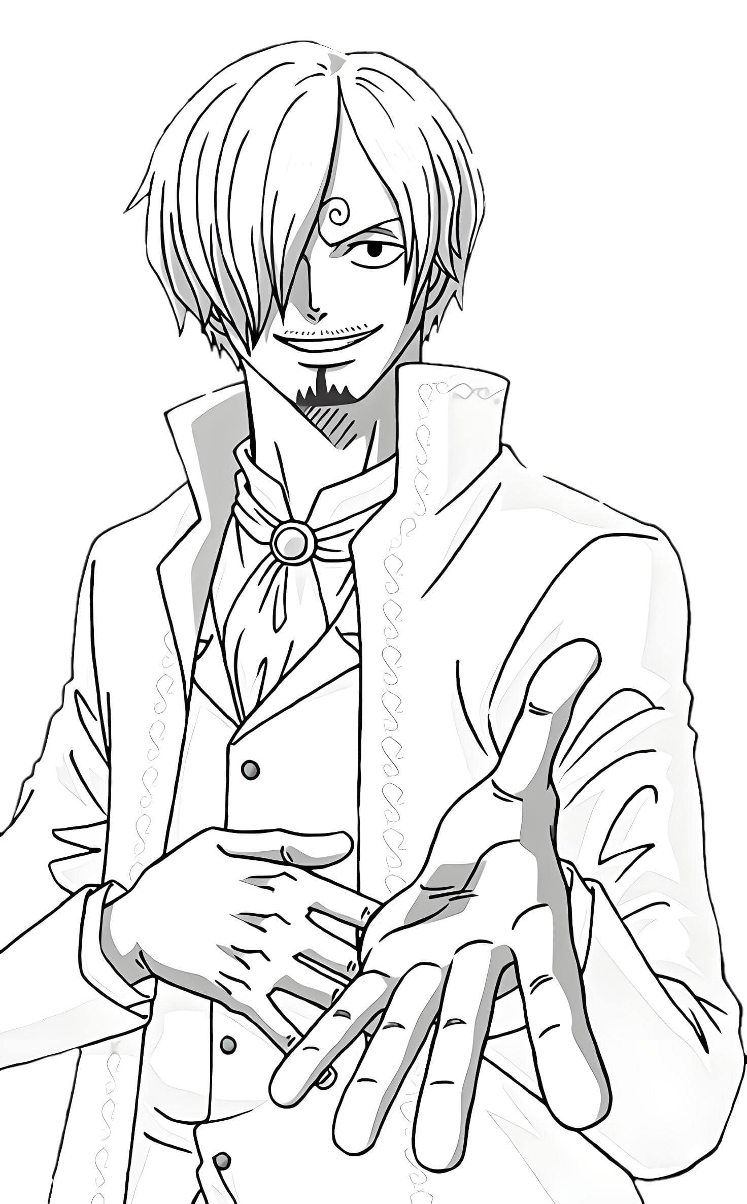 Desenho do sanji de one piece para colorir