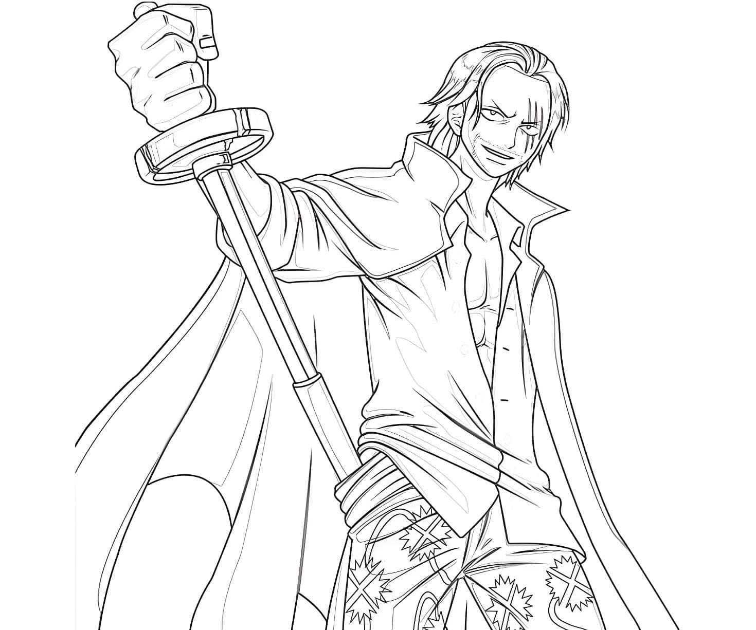 Desenho do shanks de one piece para colorir