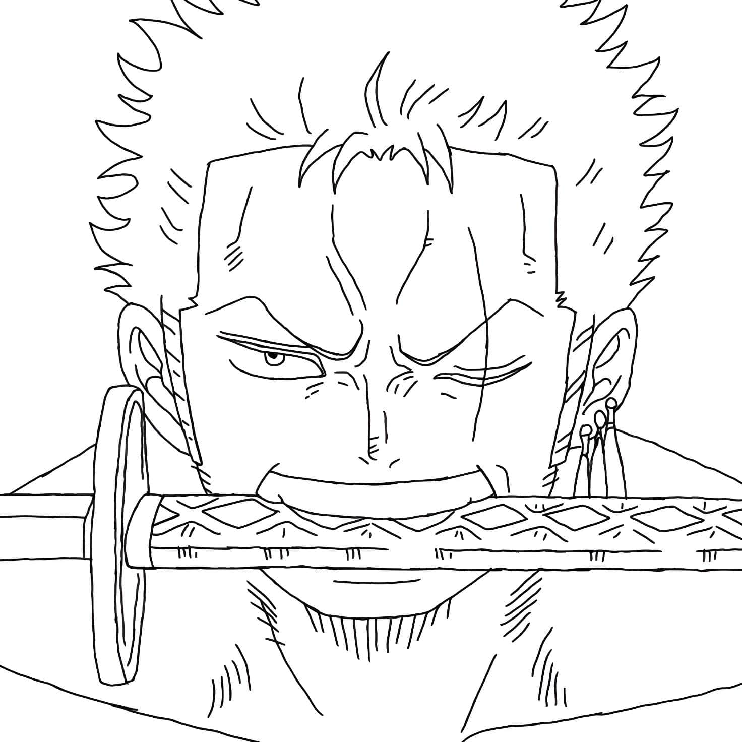 Desenho do zoro de one piece para colorir