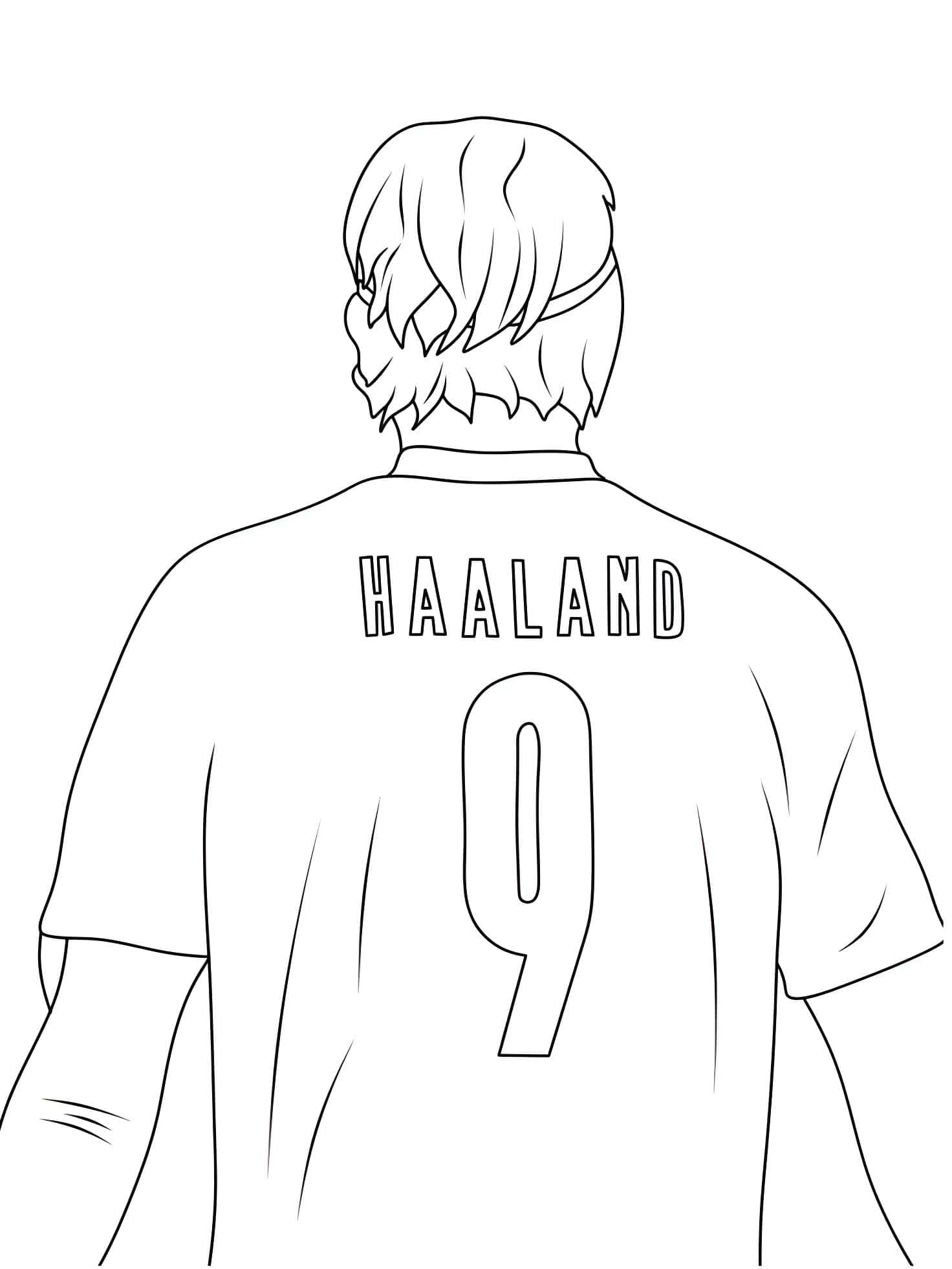 Dorsal 9 de erling haaland para colorir