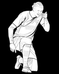 Erling haaland apontando para a arquibancada para colorir