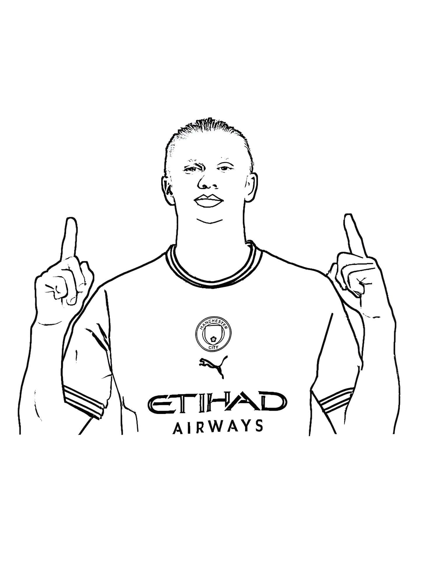 Erling haaland no manchester city para colorir