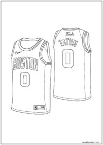 Página para colorir da camisa do tatum boston celtics