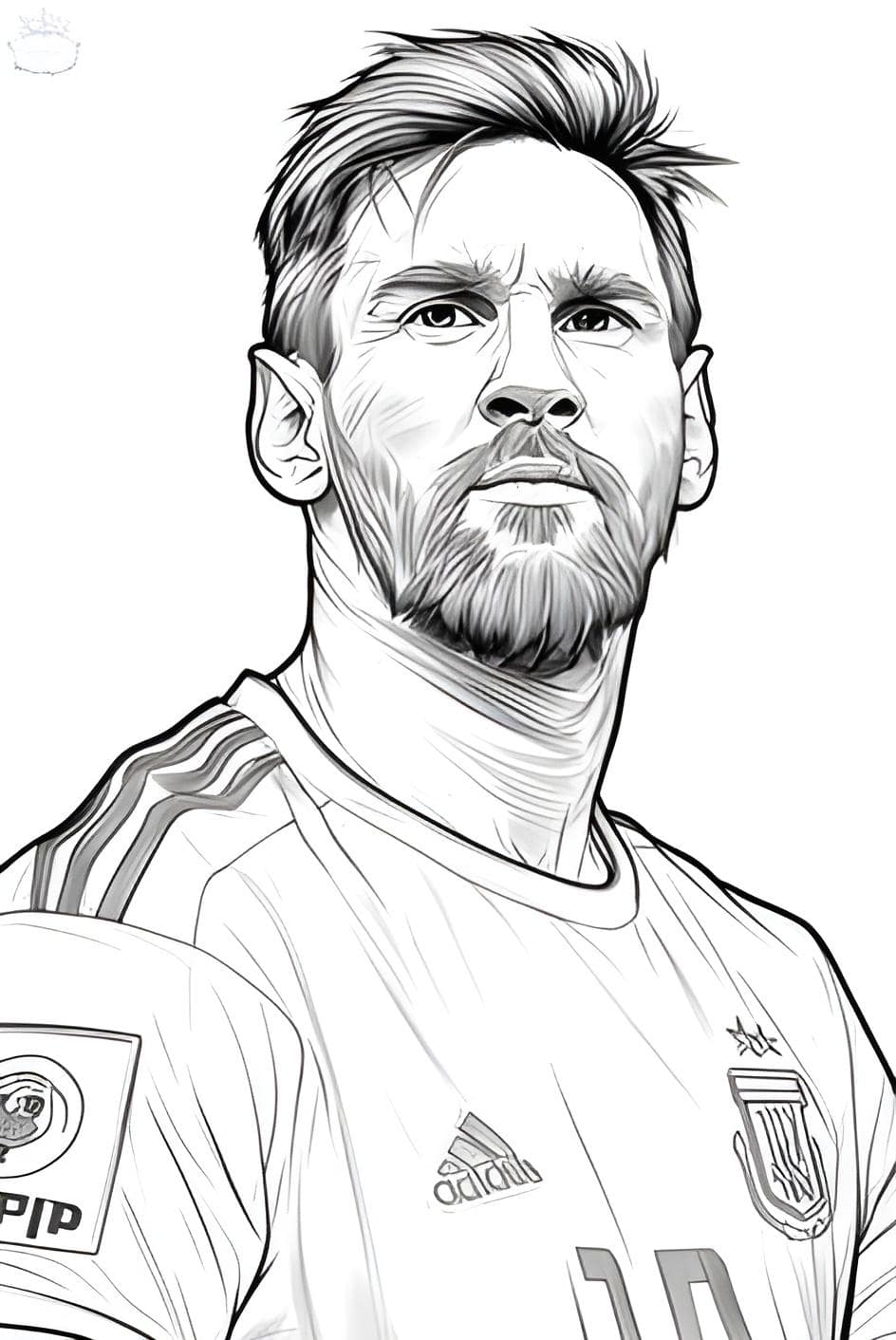 Desenho de Lionel Messi na argentina para colorir