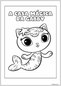 A casa mágica da gabby gato sereia para colorir