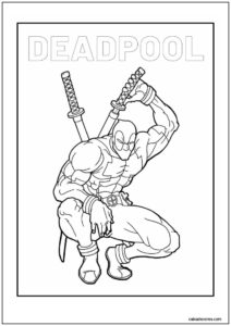 Deadpool com letras para colorir