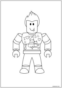 Desenho roblox eu amo gatos para imprimir