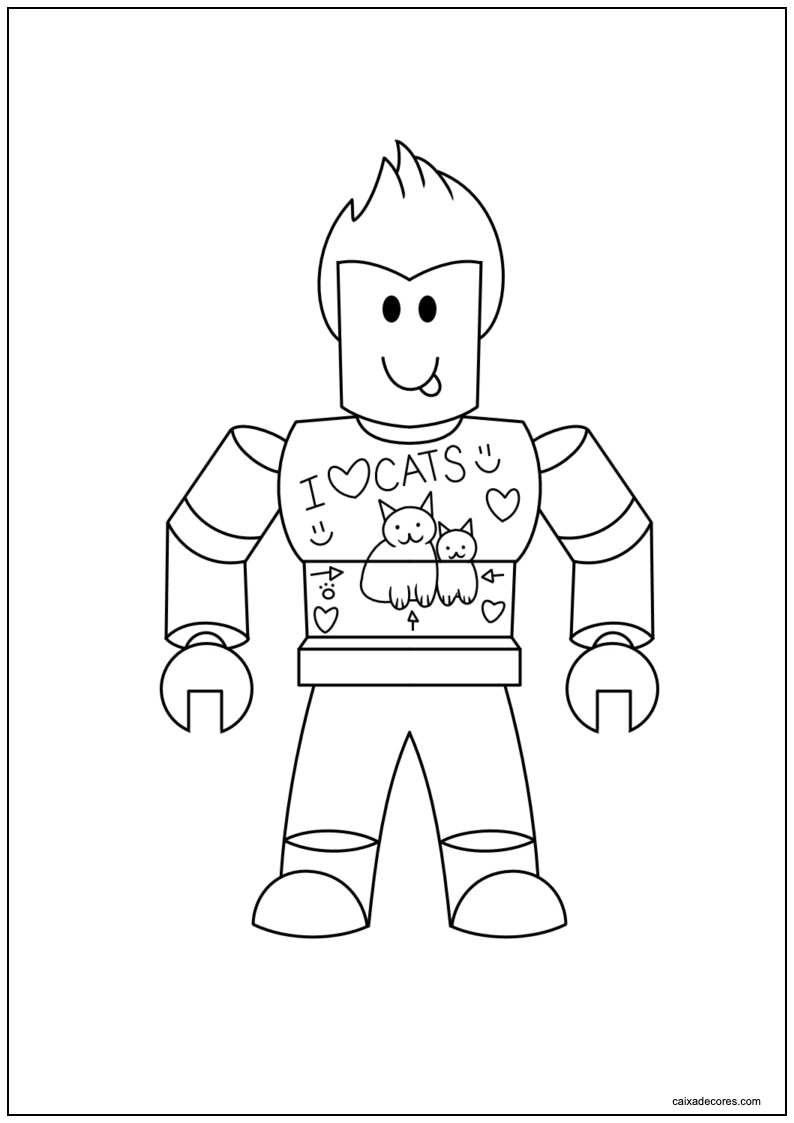 Desenho roblox eu amo gatos para imprimir