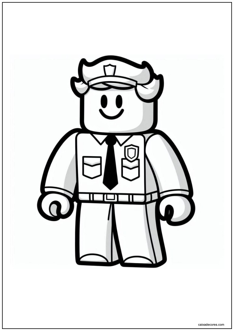 Desenho roblox polícia para colorir