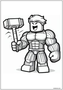 Desenho roblox com martelo para imprimir