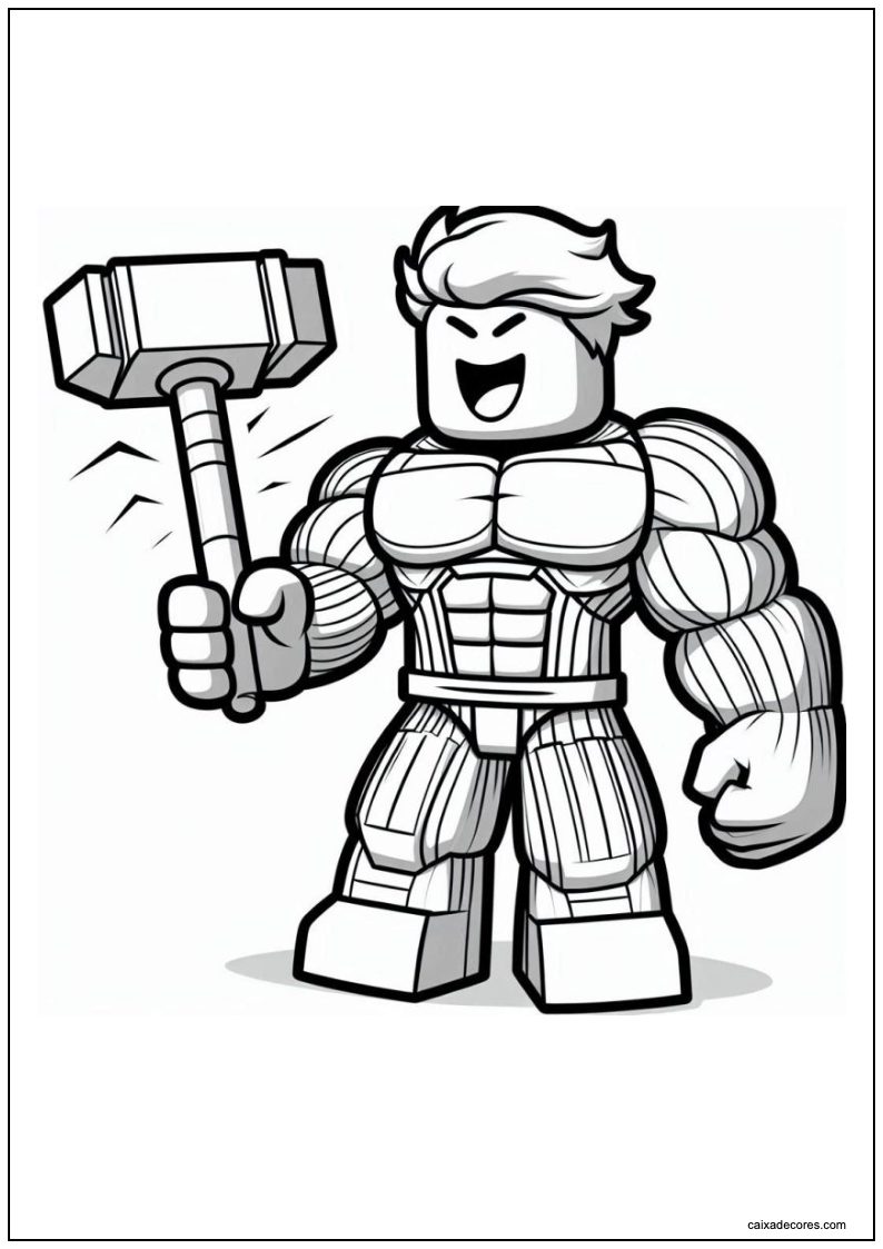 Desenho roblox com martelo para imprimir