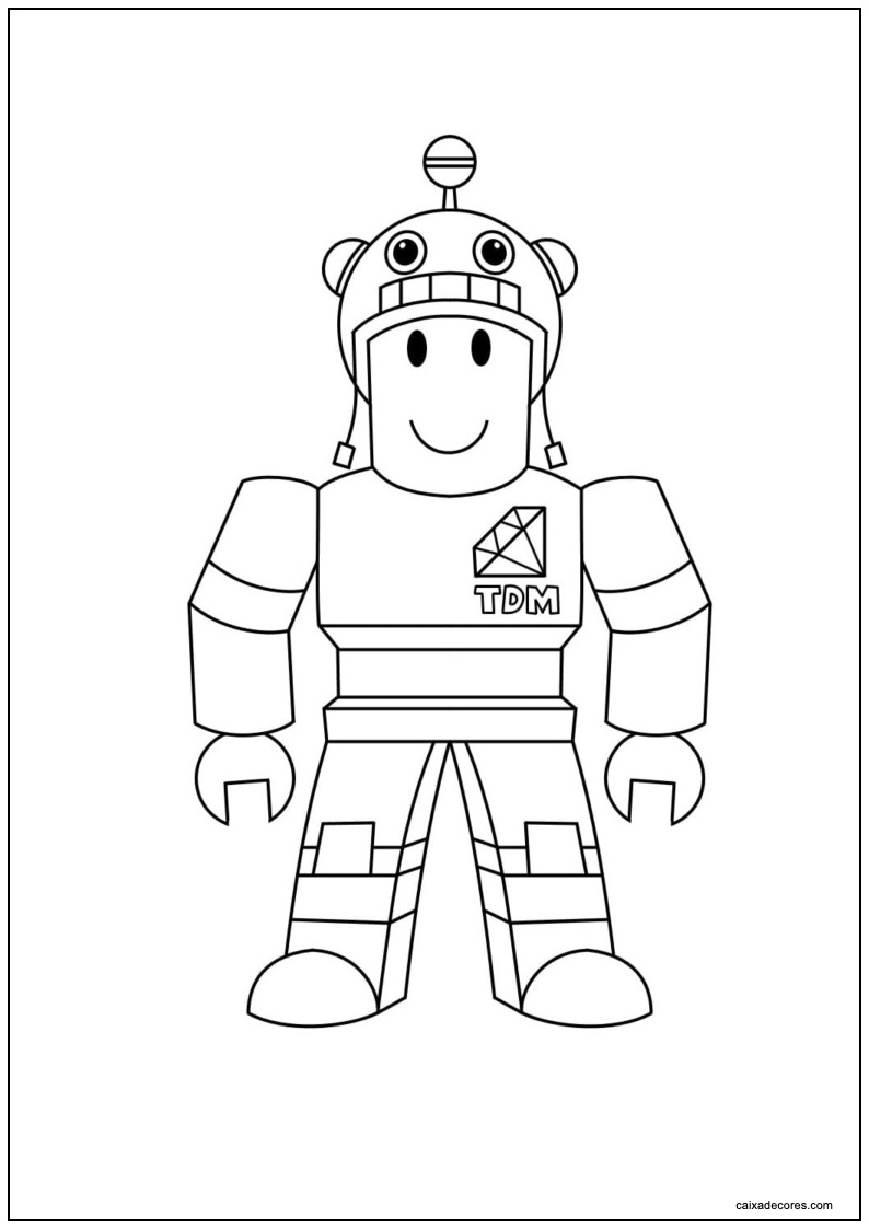 Desenho roblox robô para colorir