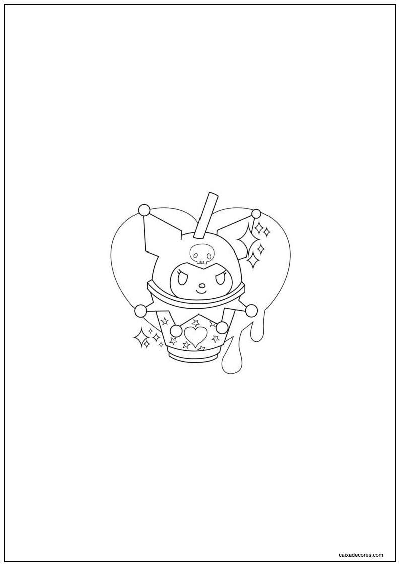 Desenho da kuromi com sorvete para imprimir