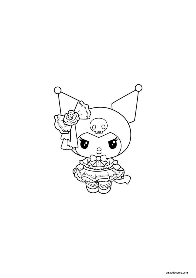 Desenho da kuromi para colorir
