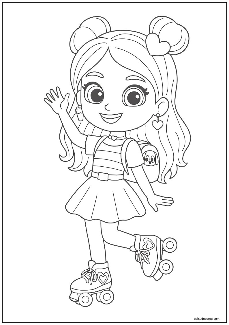 Desenho da luluca acenando para imprimir