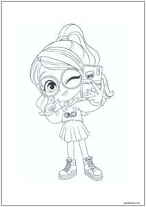 Desenho da luluca tirando uma foto para colorir