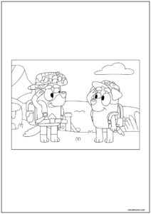 Desenho de bluey e mackenzie escoteiros para colorir