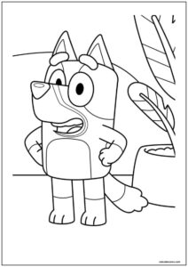 Desenho de bluey feliz para imprimir