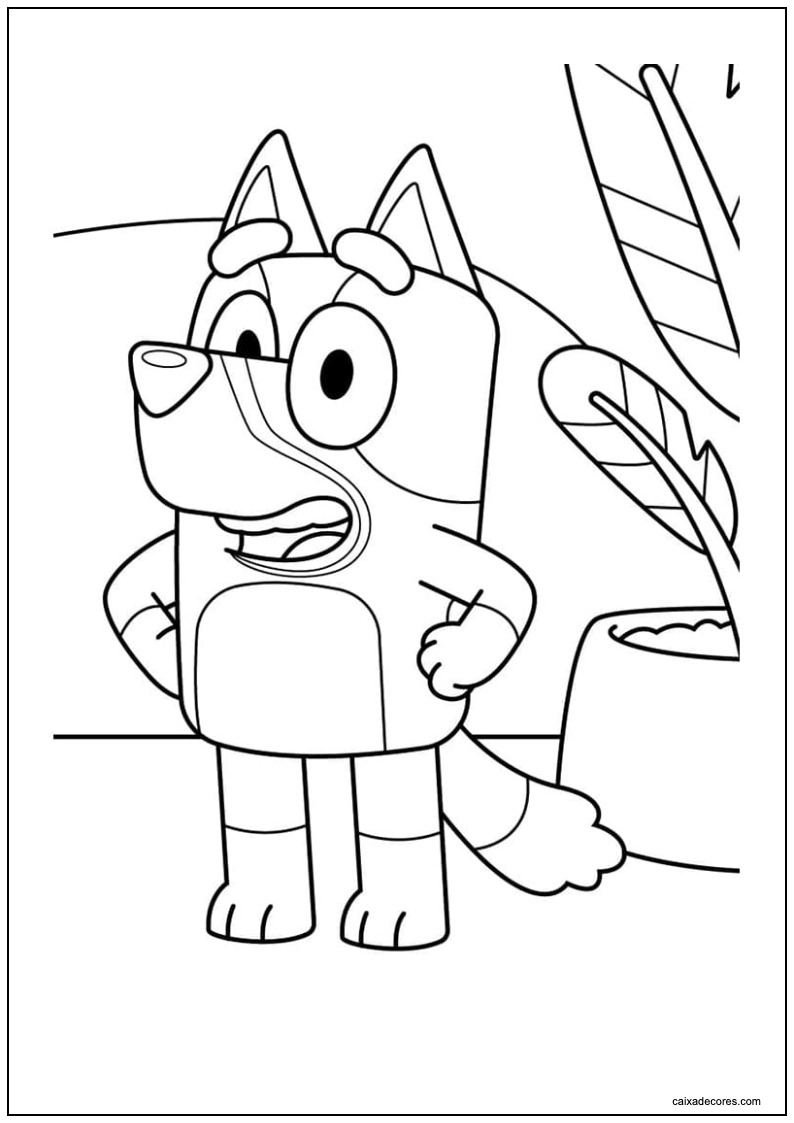 Desenho de bluey feliz para imprimir