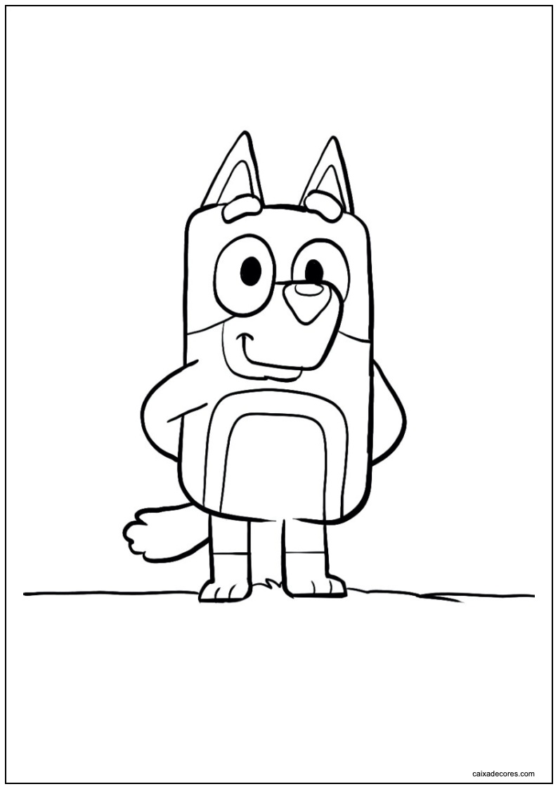 Desenho de bluey sorrindo para colorir