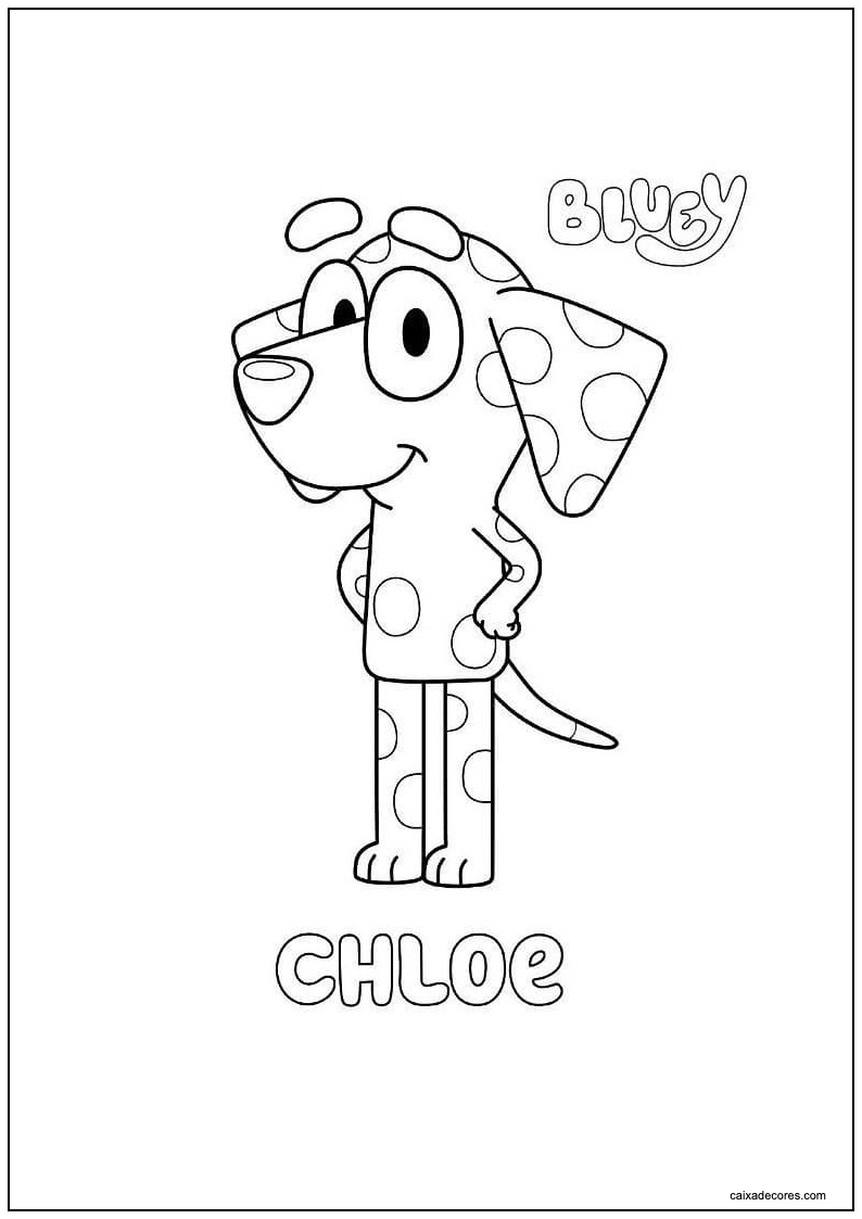 Desenho de chloe bluey para imprimir