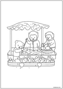 Desenho de cozy friends ursinhos colheita para colorir