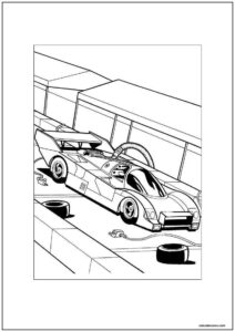 Desenho de hot wheels reverb de tezla nos boxes para colorir