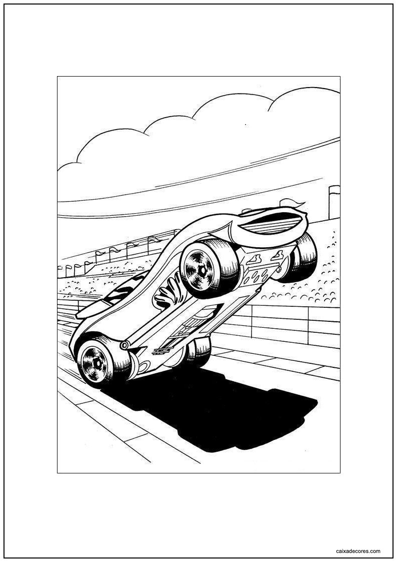 Desenho de hot wheels rodger dodger fazendo acrobacia para colorir