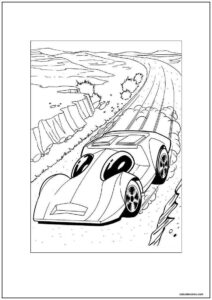 Desenho de hot wheels tony com seu bassline para imprimir