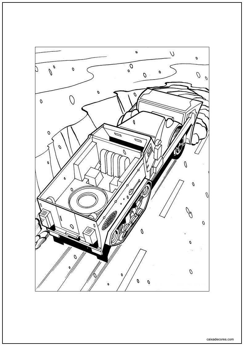 Desenho de hot wheels tork maddox com caminhão pesado para colorir