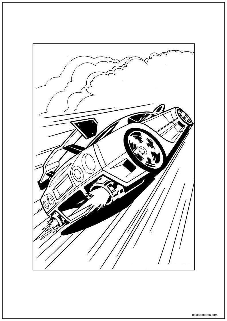Desenho de hot wheels vert wheeler em seu power rage para colorir