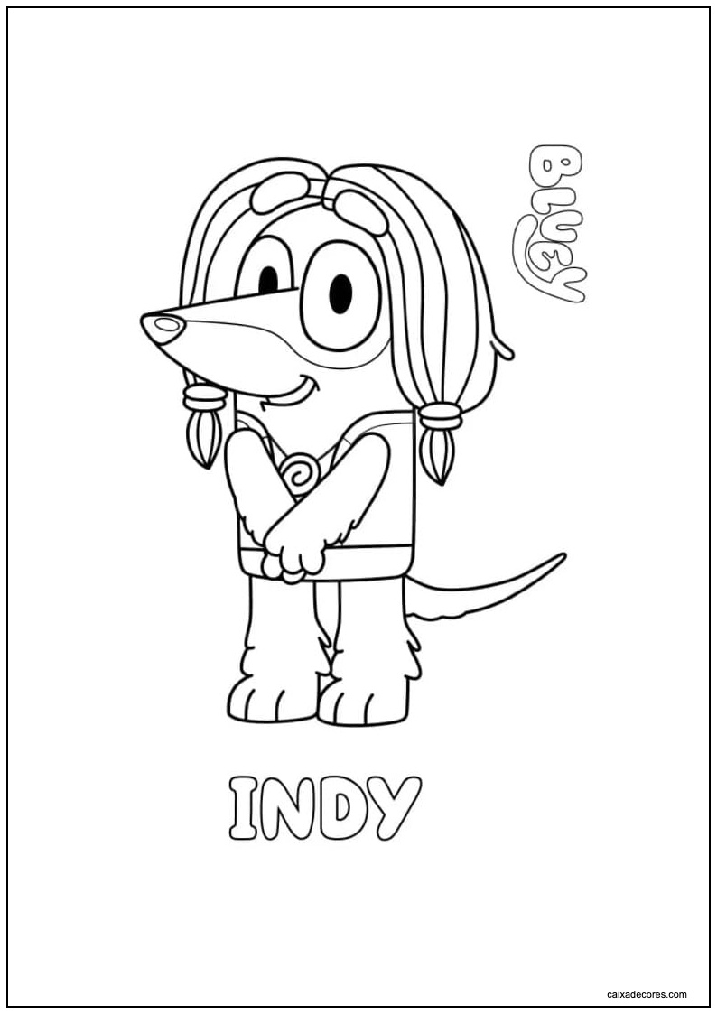 Desenho de índigo bluey para imprimir