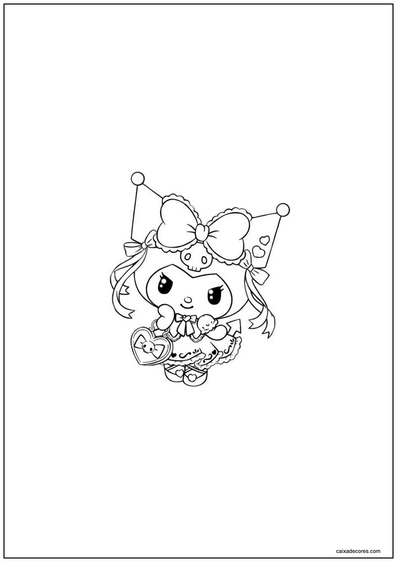 Desenho de kuromi para imprimir e colorir