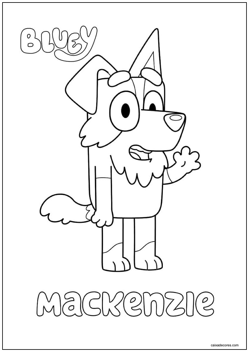 Desenho de mackenzie cumprimentando para colorir